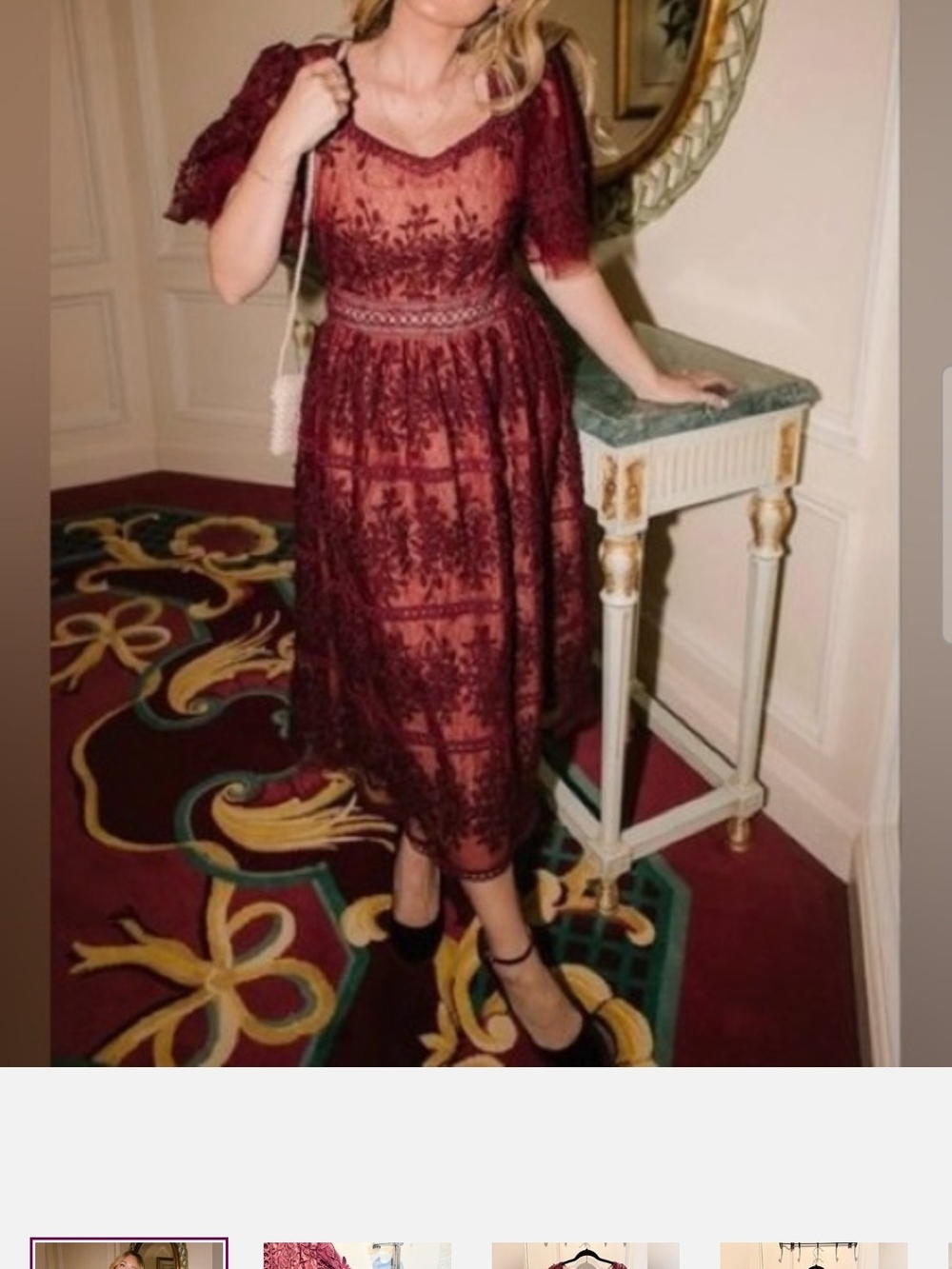 Ivy City Co Lace Wine Midi Dress Venice Dress Plus Size 4X Nwt
